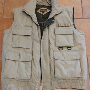 Renegade Full Zip Tan Puffer Blanket Lined Vest Jacket Fishing Hunting - Large